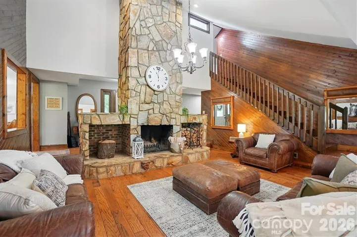 2 Story Stone Fireplace