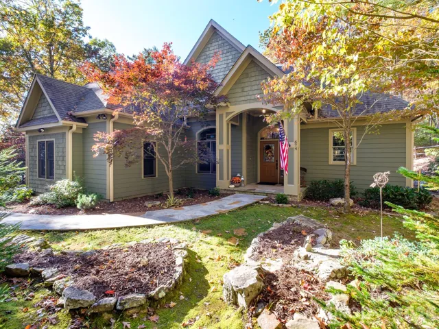 Front door and side walk from the parking area