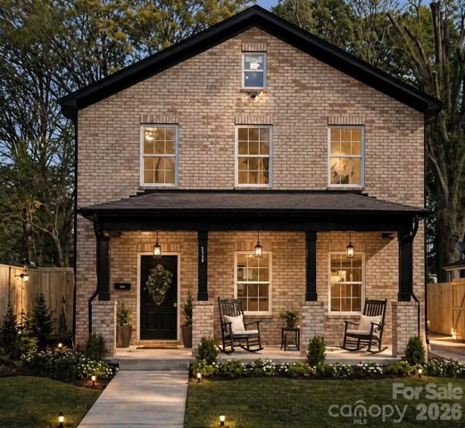 Virtually staged patio furniture and garden