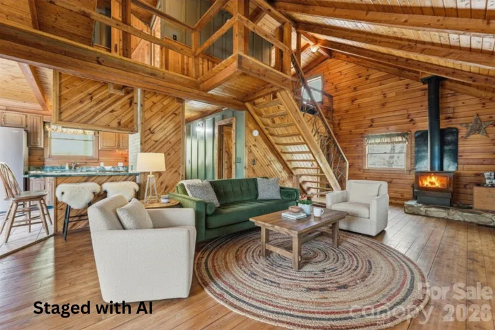 Living area staged with Canva AI