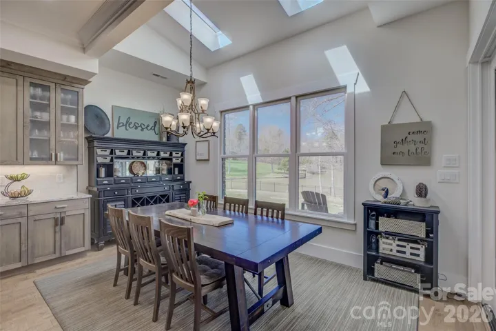 Breakfast Room with skylights and gorgeous waterview