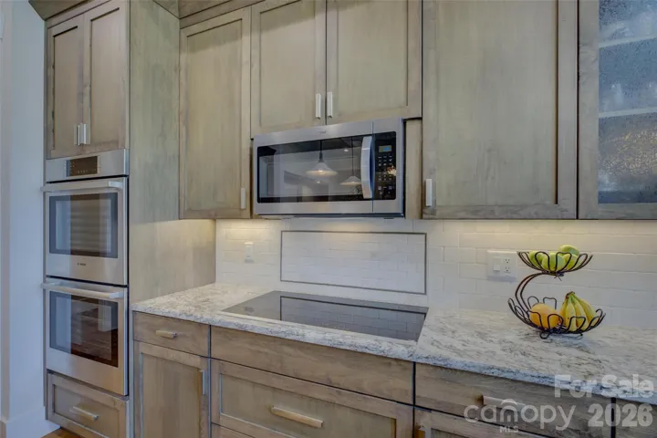 Surface range, microwave, and double oven.