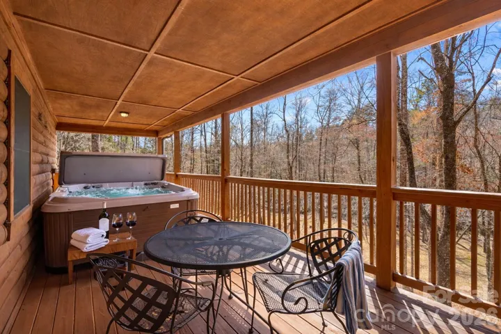 virtually staged hot tub area