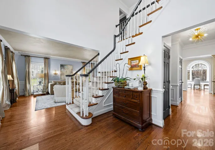 Two-story foyer.