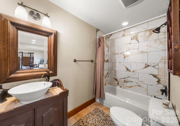 Lower-level full bathroom.