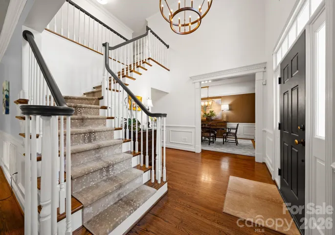 Two-story foyer.