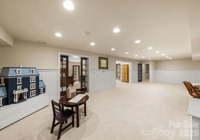 Lower-level entertainment area.