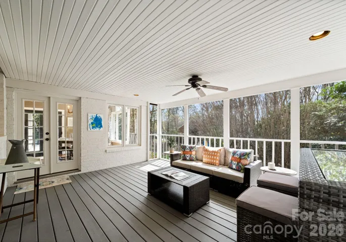 Main-level screened-in porch.