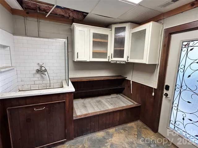 Mudroom in basement
