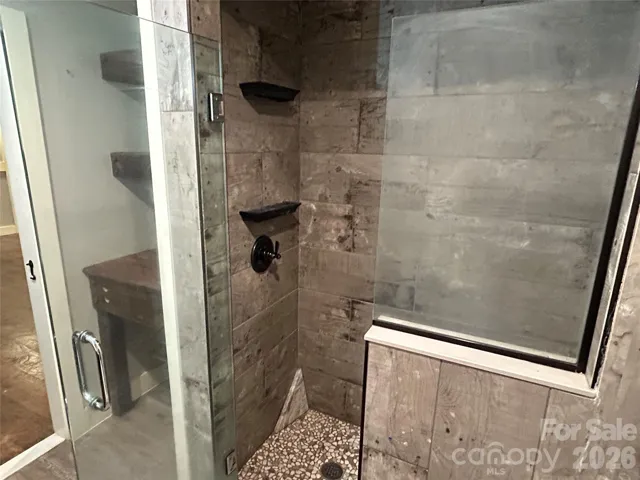Basement bathroom walk in shower