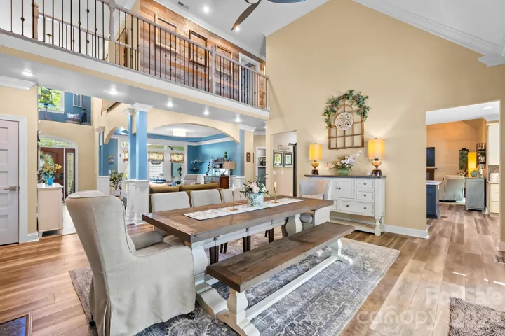 We love that the sellers chose to make this space the dining room, large, inviting, has its own fireplace and slider doors to the outdoor living spaces; deck, pool and outdoor kitchen.