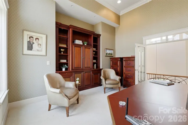 Built-ins, massive workstation, statement windows. Working from home just became a choice.