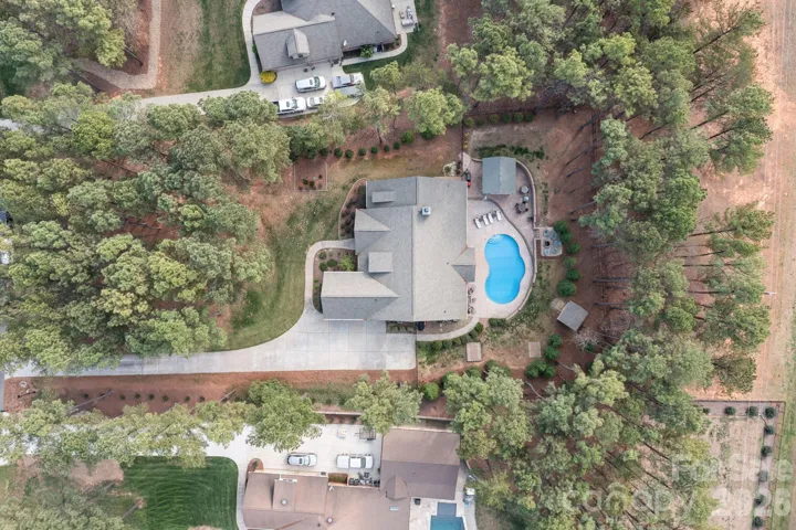 Aerial view of the 1.3 acre lot