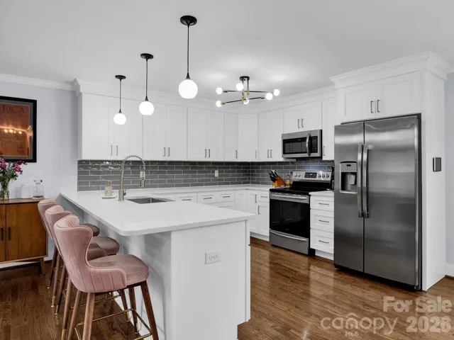 Large kitchen with island seating