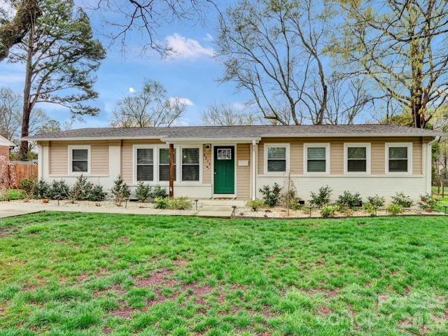 Large Front yard with mature trees