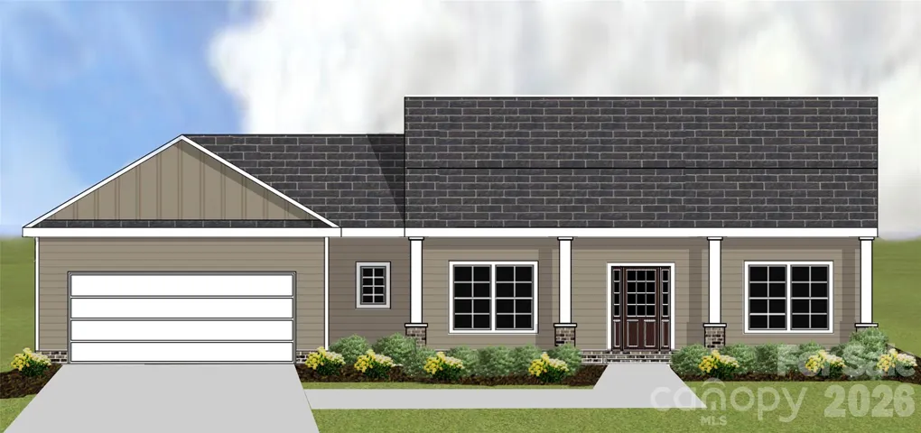 New Construction Home - J Hardie Color Plus Siding with brick accents and gorgeous wooden front door.