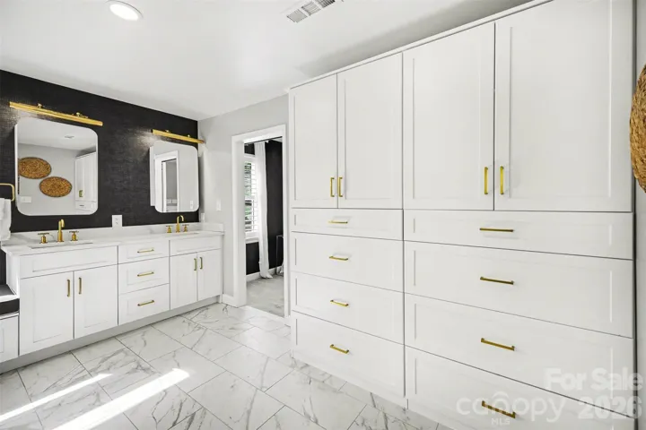 Custom built-ins in the bathroom for lots of storage