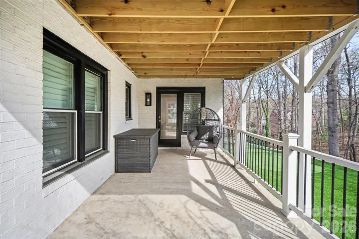 Covered porch just off Basement Rec Room