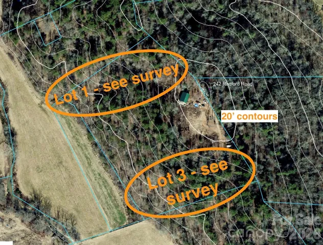 Aerial and topo of lots