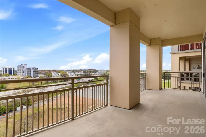 Private patio with city views