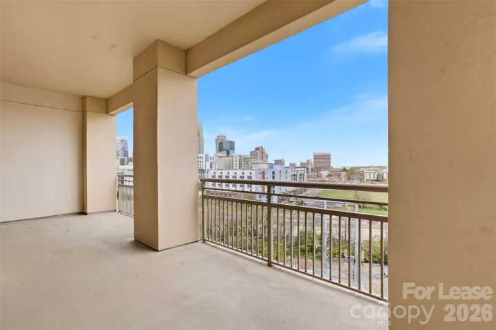 Private patio with city views