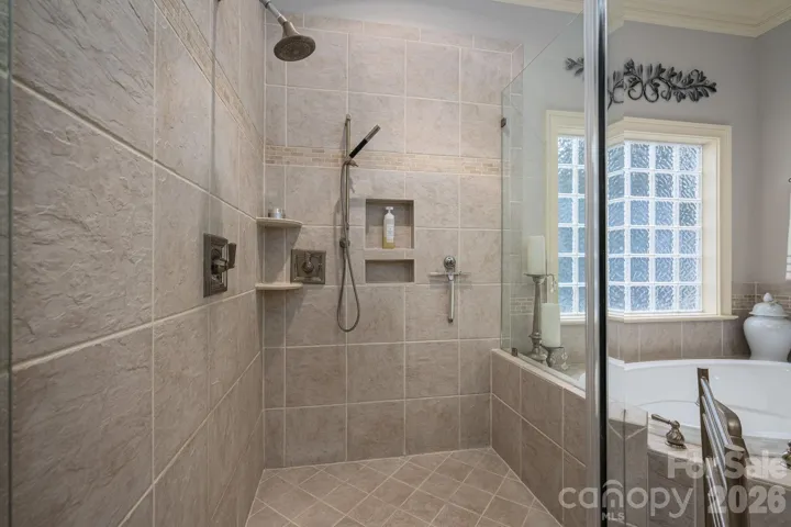 Spacious primary shower