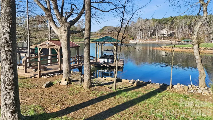 Covered dock and fire pit