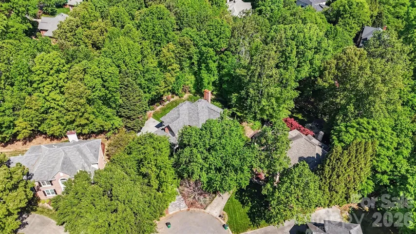 Aerial showing the home and lot