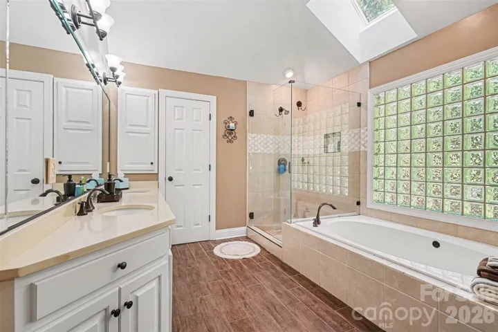 Primary bath with soaking tub and separate shower