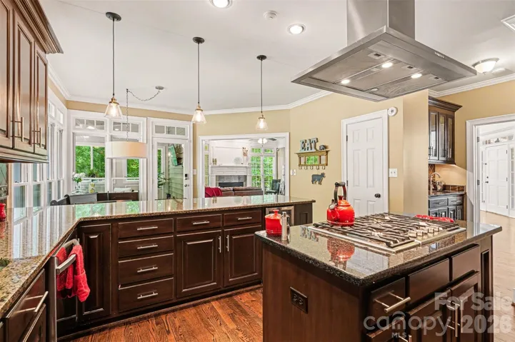 Kitchen open to breakfast and living areas