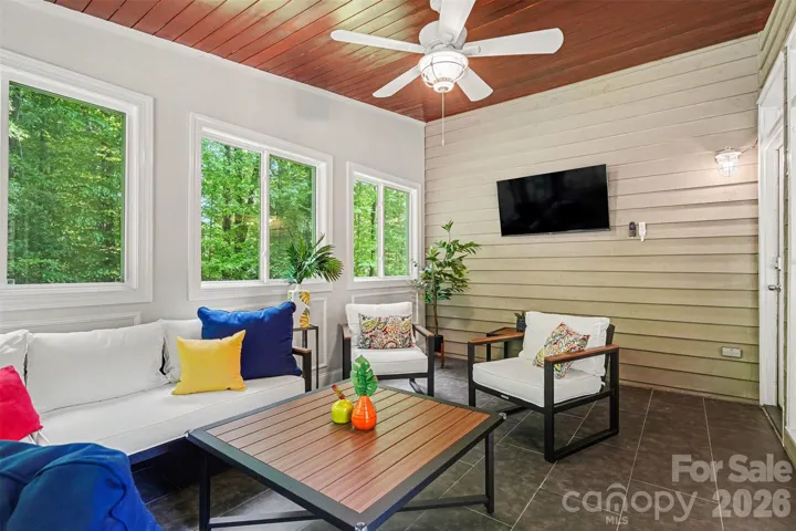 Bright enclosed sunroom