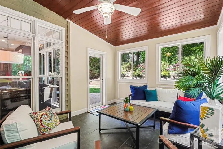 Enclosed sunroom with access to outdoor living