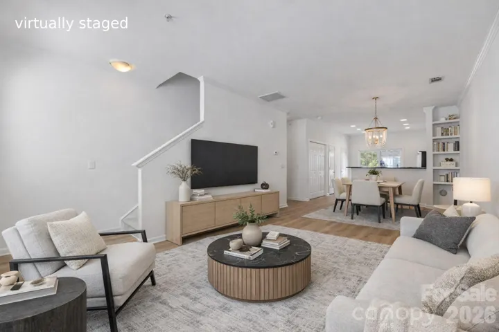Living room virtually staged
