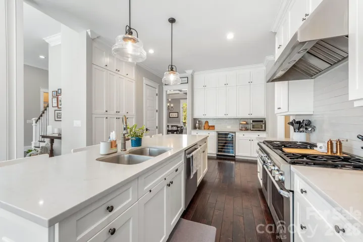Large kitchen Island with pull out trash and recycling
