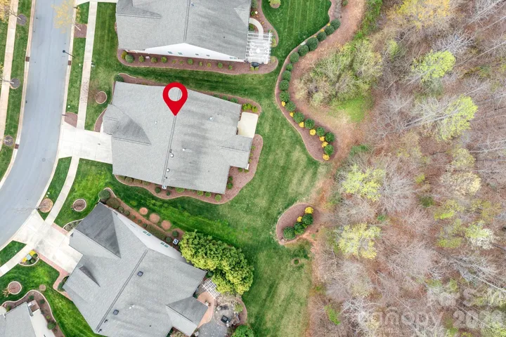 aerial view of backyard