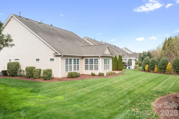 flat,well manicured back yard