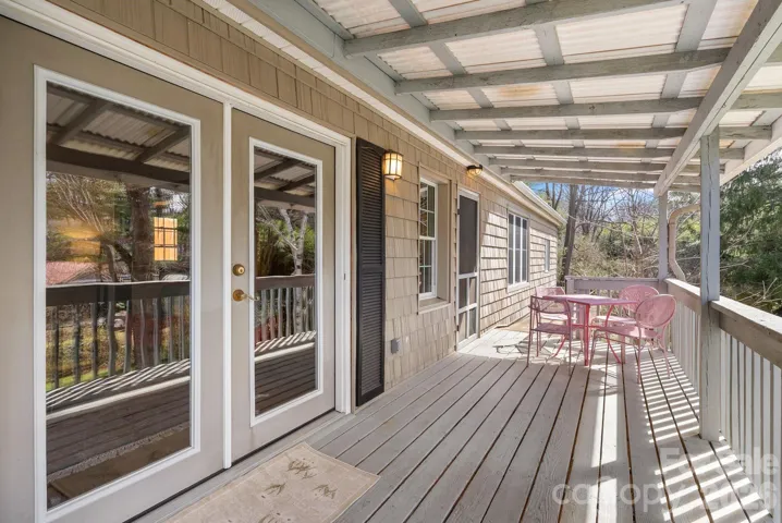 Deck area outside French doors of living room