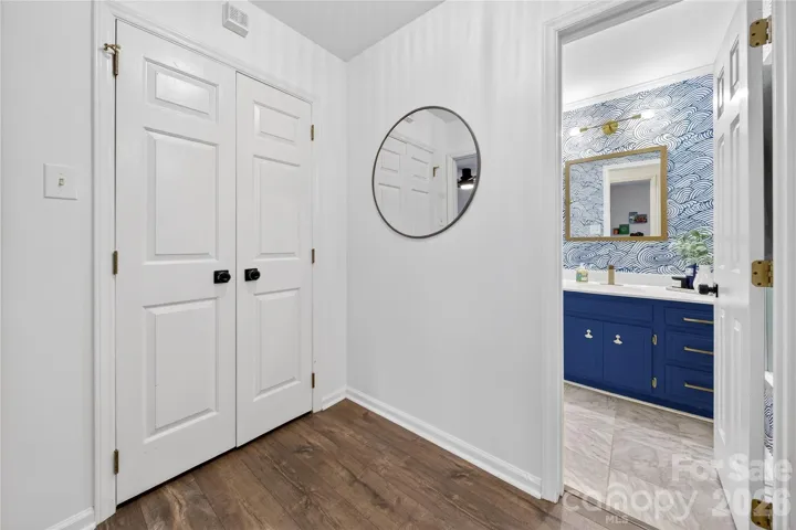 Hallway with spacious closet