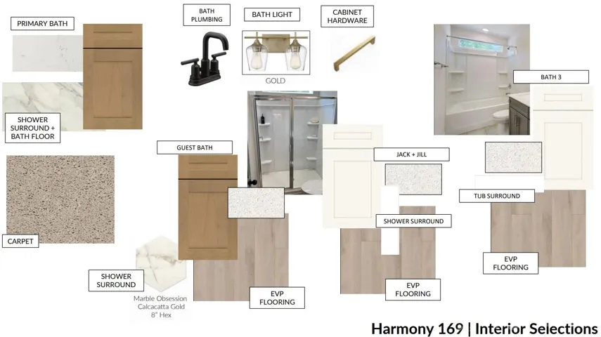 Visual representation of interior design selections for Homesite 169