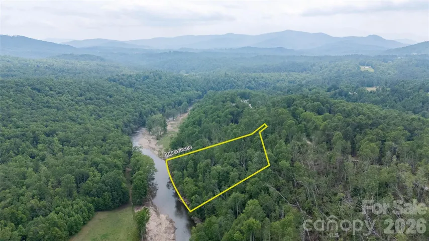 Approximate property lines in aerial view.