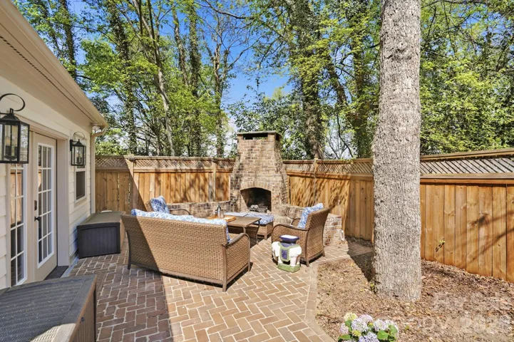 Outdoor fireplace/paver patio perfect for entertaining friends on those cool Carolina nights