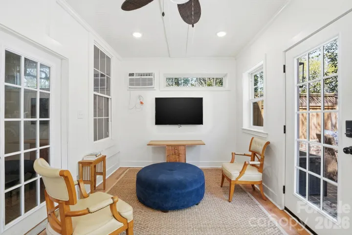 Bonus office attached to 2 car garage equipped with heating & cooling. Perfect for working from home or a studio for your craft