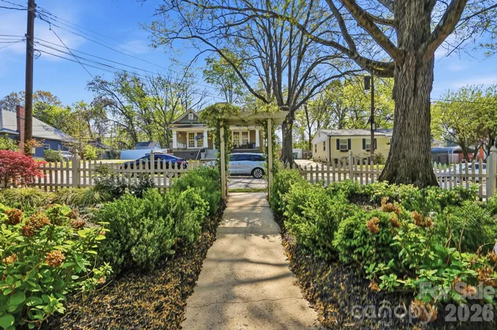 Lush landscaped entry