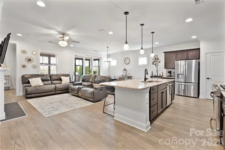 Featuring wide plank flooring