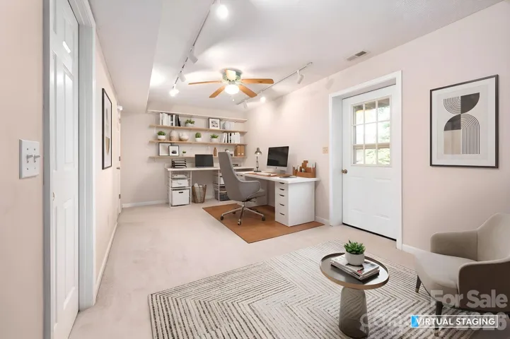 Third Bedroom has Rear Yard Access - Virtually Staged