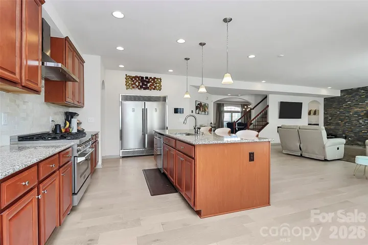 36" gas range and oversized built in refrigerator