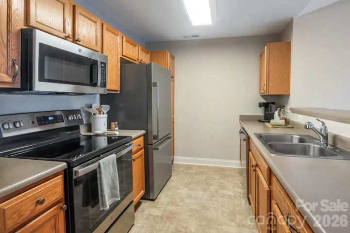 Spacious galley kitchen with ample storage