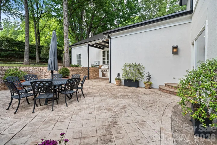 Outdoor dining patio.