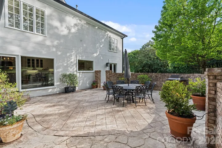 Outdoor dining patio.