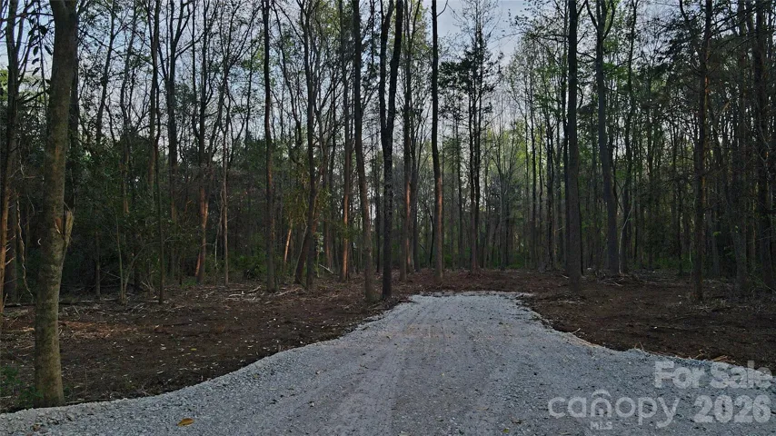 Recently cleared of small trees and underbrush with an added gravel driveway.